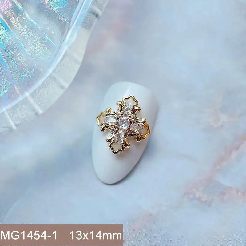 10pcs/lot Luxury Halloween Black Cross Heart Zircon Metal Nails Jewelry Decorations Nail Art Accessories Charms Parts Supplies from PriceLows™