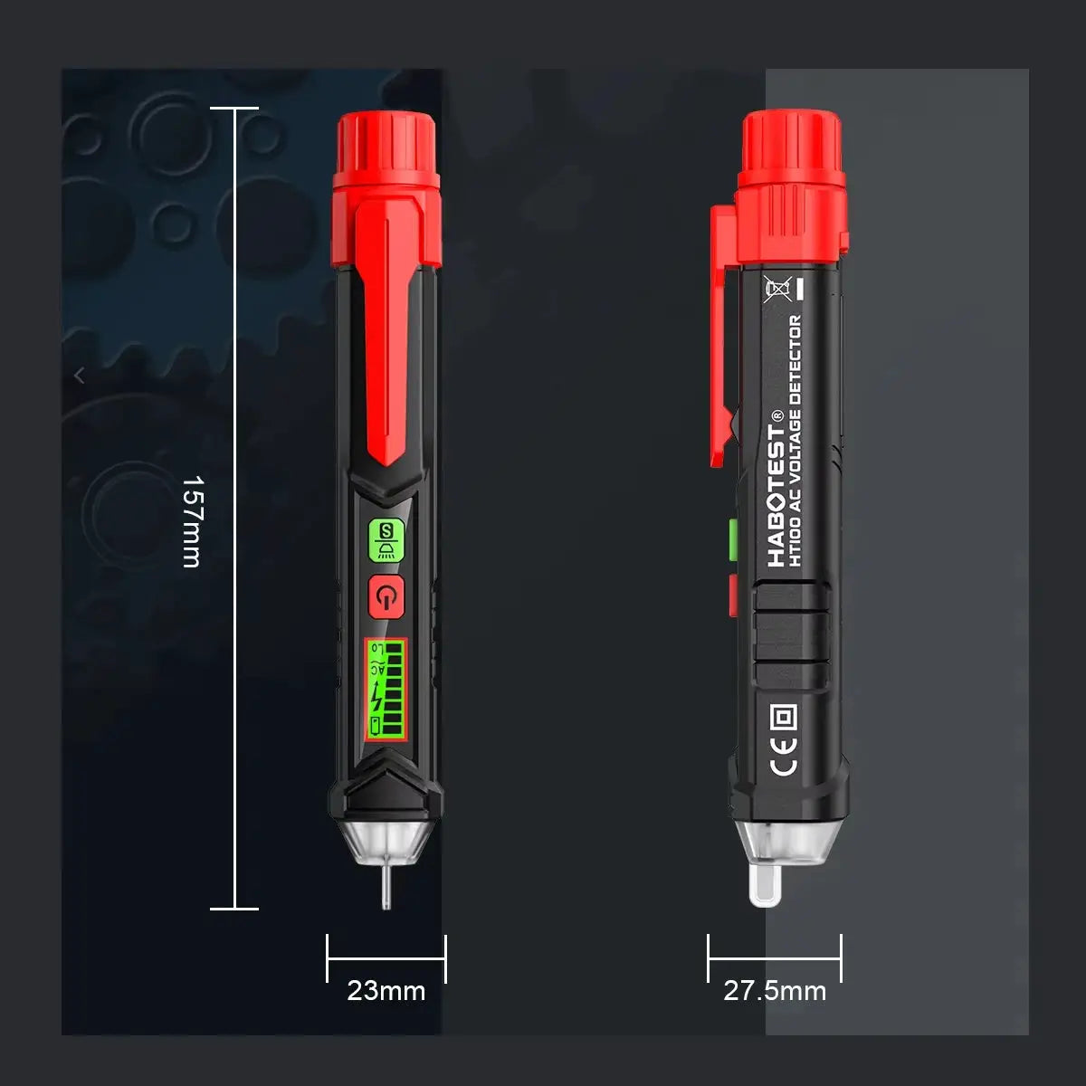HABOTEST HT100 Non-Contact Voltage Tester with Dual Range AC 12V-1000V/48V-1000V Electrical Tester with LCD Display Buzzer Alarm from PriceLows™