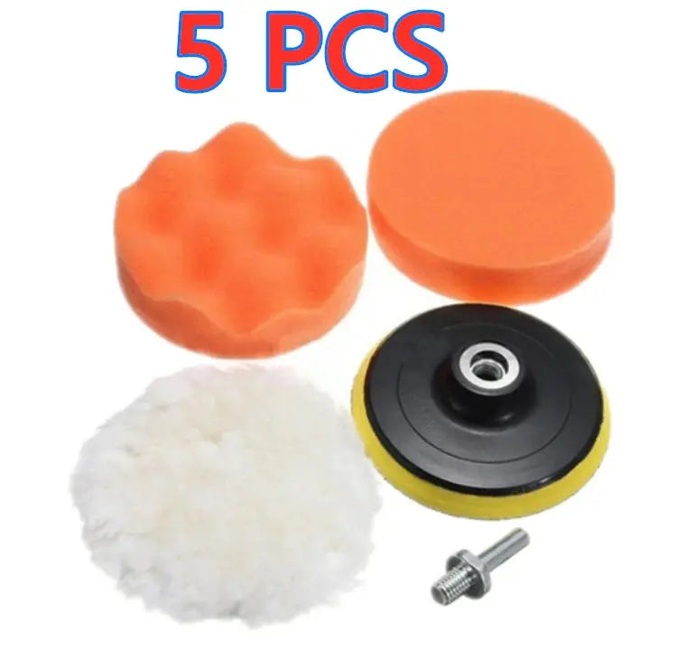 Polishing Sponge Pads Kit | Reusable Foam Buffers | Curved Washable Wool Pads