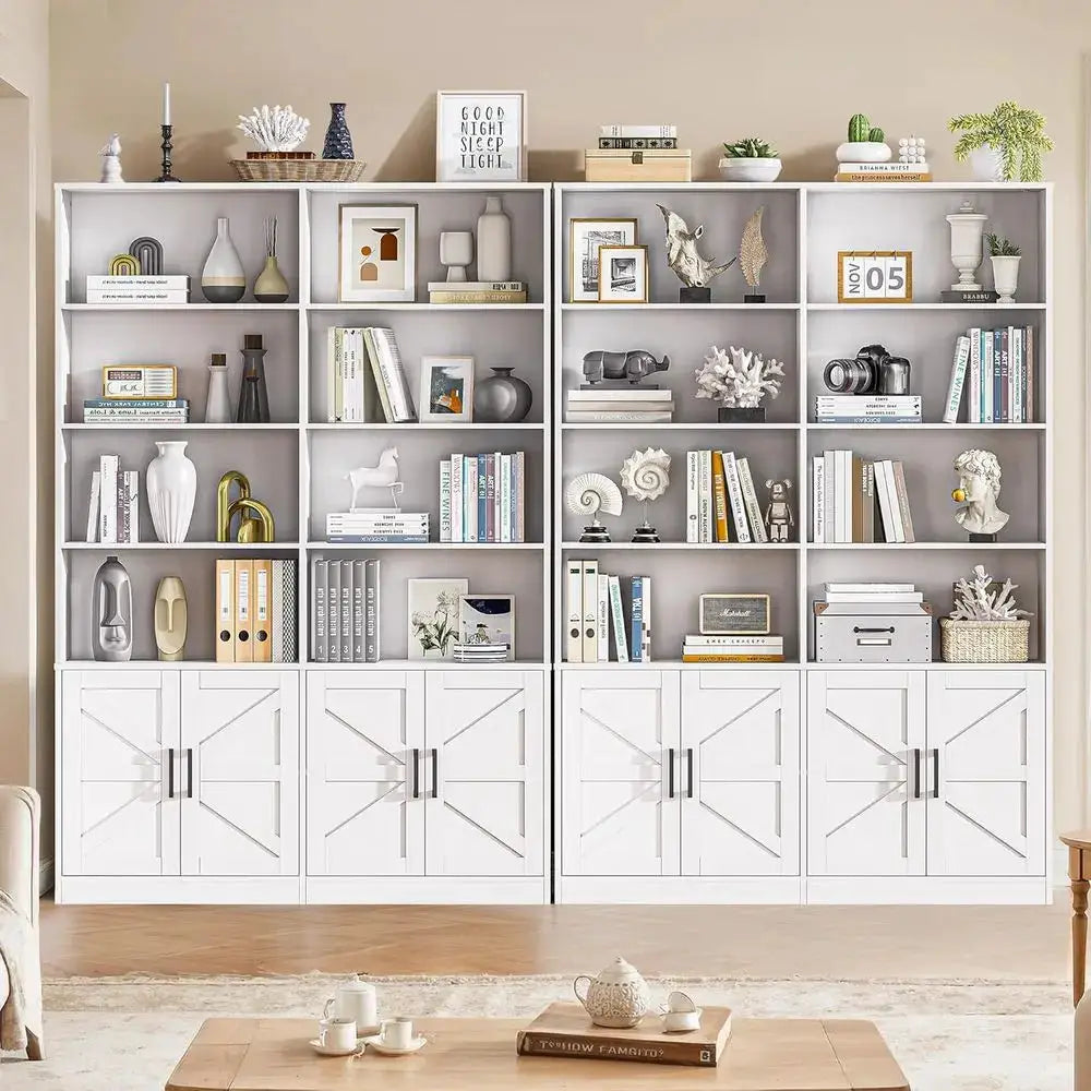 6-Tier Tall Standing Bookshelf with Storage Cabinets for Home or Office Use from PriceLows™