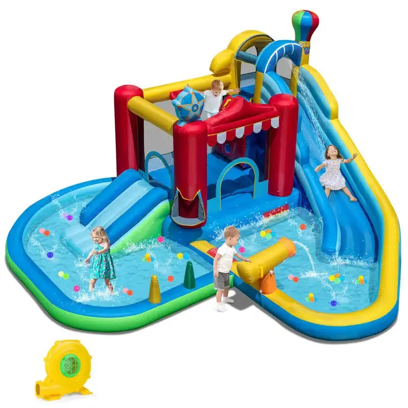 Inflatable Water Park Water Slide Wet Dry Combo Bounce House from PriceLows™