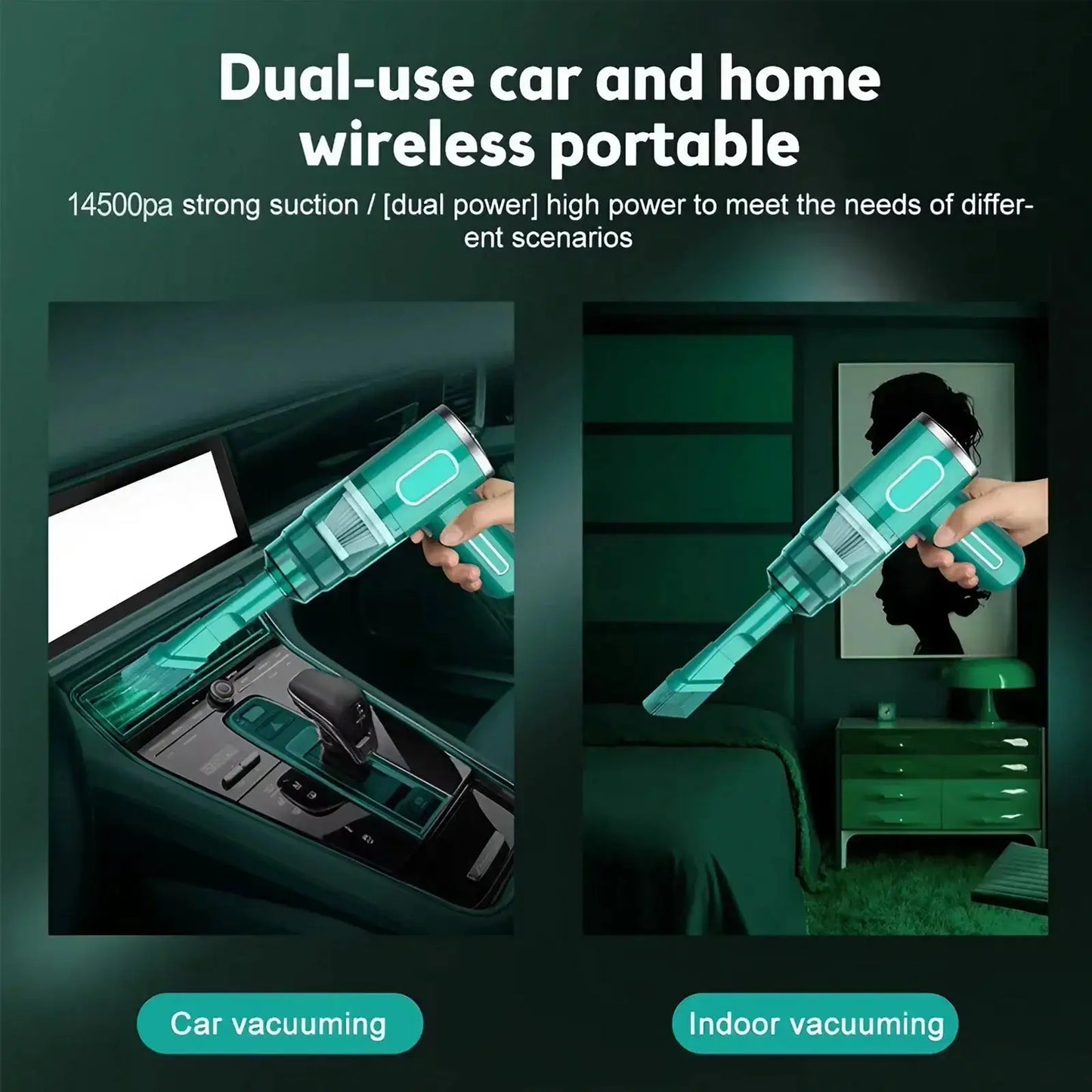 Cordless Car Vacuum Cleaner | 60W High Suction | Rechargeable Handheld