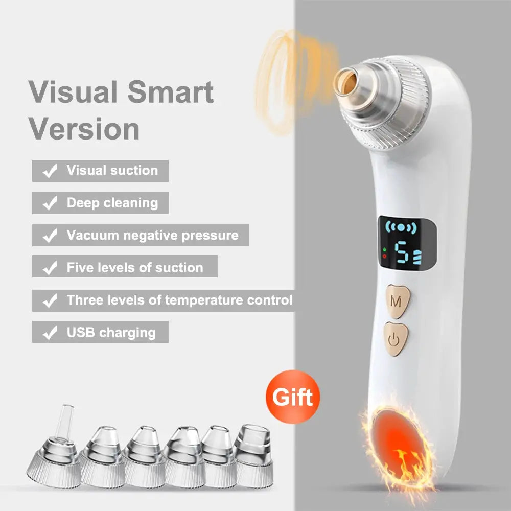 Visual Blackhead Remover Facial Deep Clean Machine Blackheads and Acne Remover Heated Face Extractor Electric Blackhead Sucker from PriceLows™