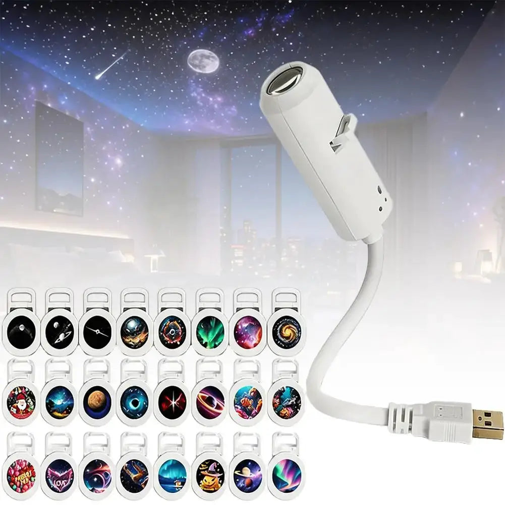 Galaxy Projection Light | Adjustable Focus | Rechargeable Battery | 8.7 Inch