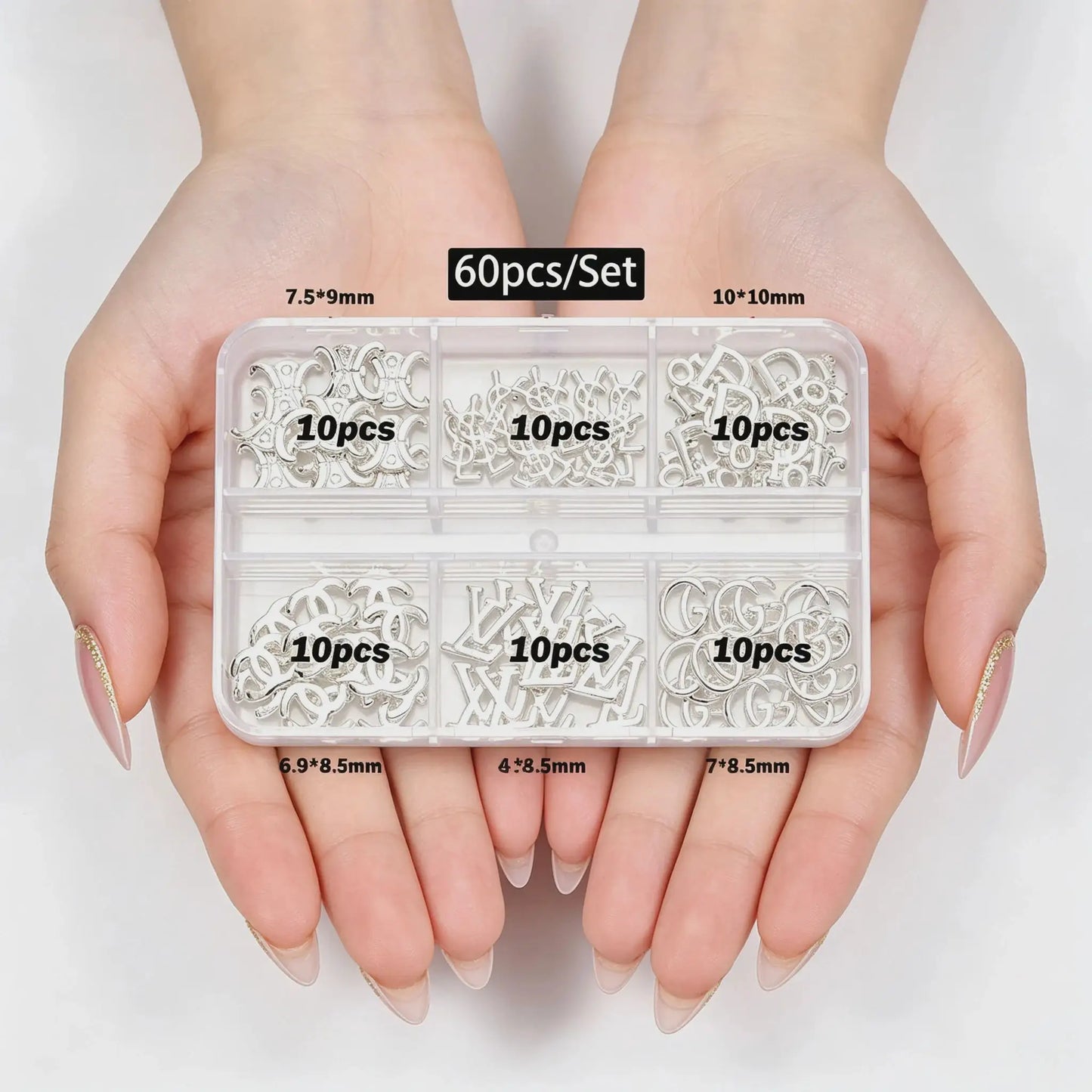 30/60pcs/Box 3D Luxury Metal Nail Art Decorations Alloy Shiny Rhinestones Pearl Gems Zircon Diamond Charms DIY Nail Accessories from PriceLows™
