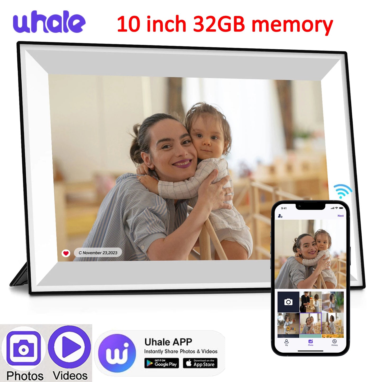 Digital Picture Frame | 10.1 Inch Display | 1280x800 IPS HD | 32GB WiFi