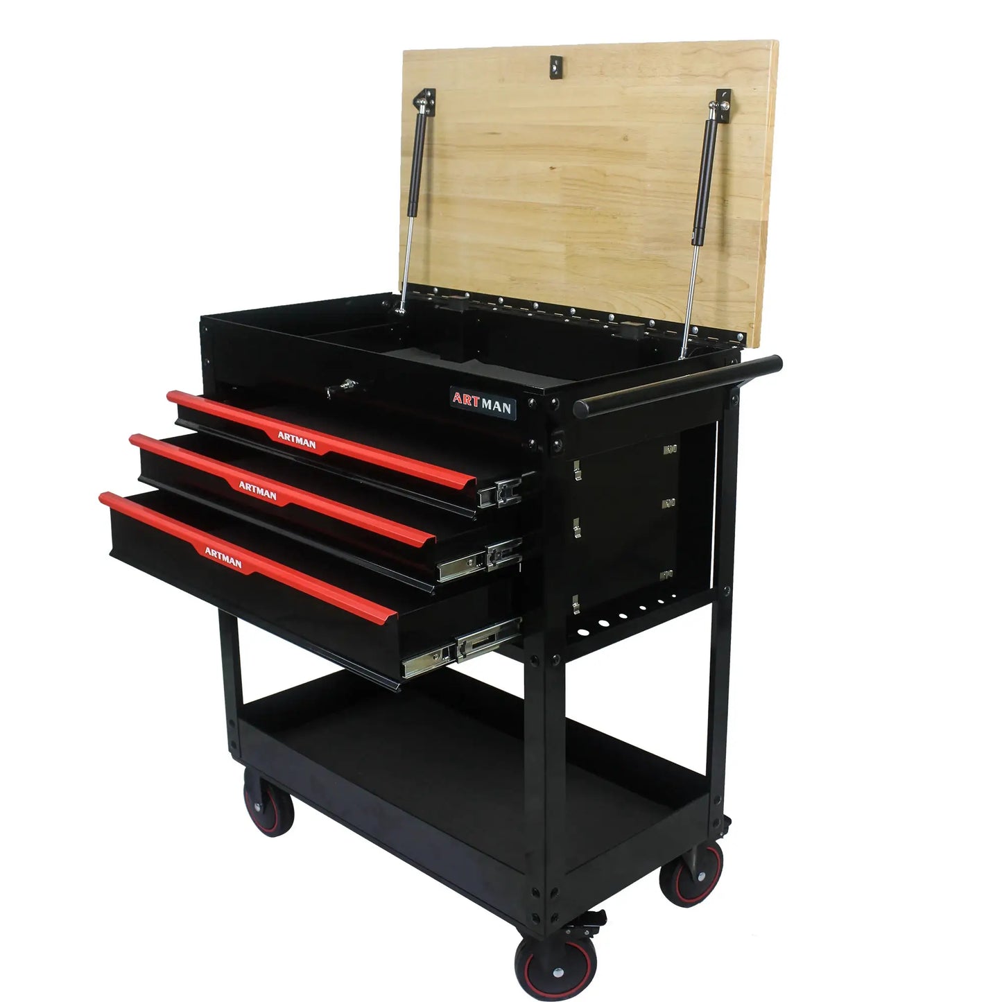 Rolling Tool Cart With 3 Drawer Adjustable Shelf Locking System Storage Cabinet For Garage Warehouse Repair Shop Cart from PriceLows™