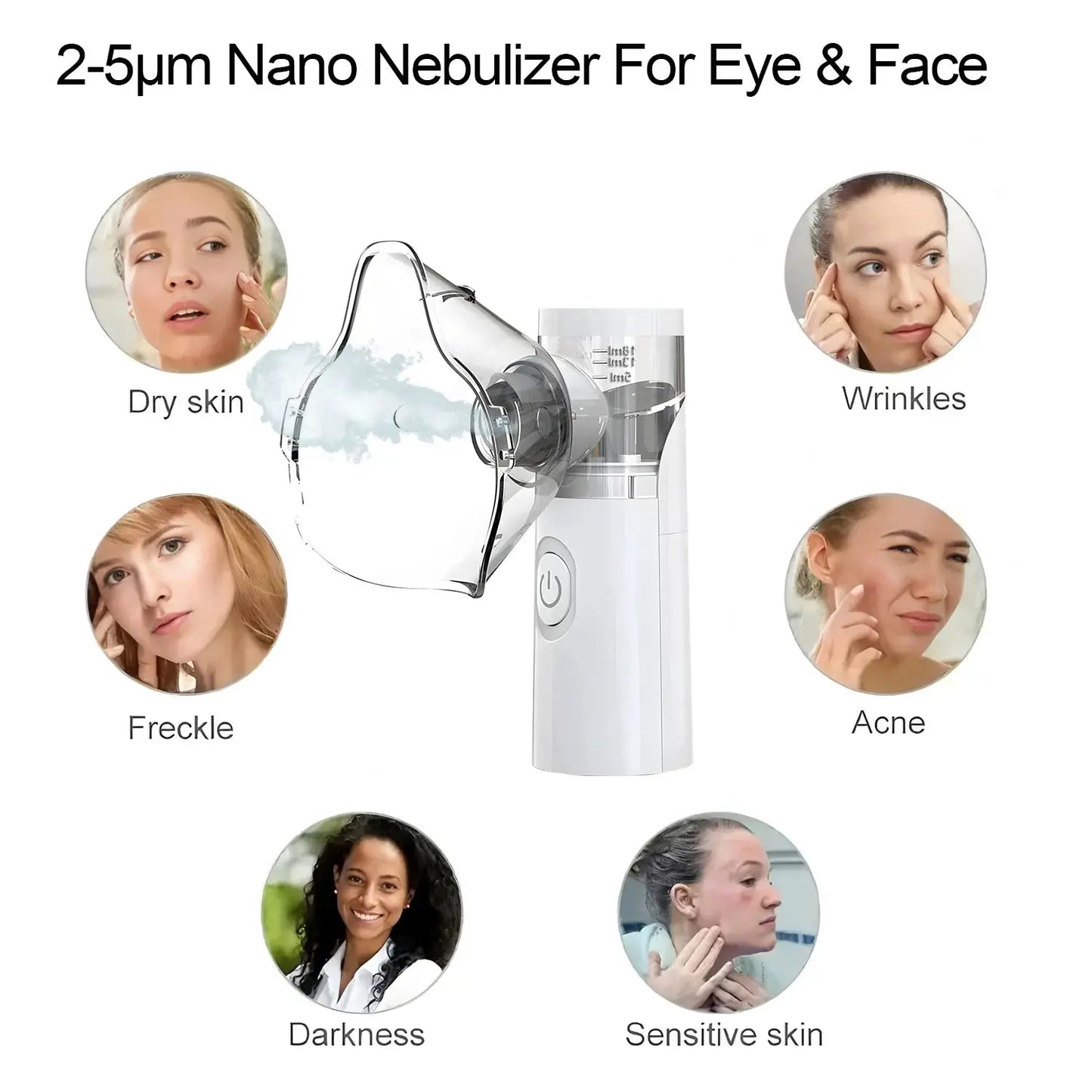 Mini Facial Steamer | Portable Handheld Nebulizer | 3 Level Settings