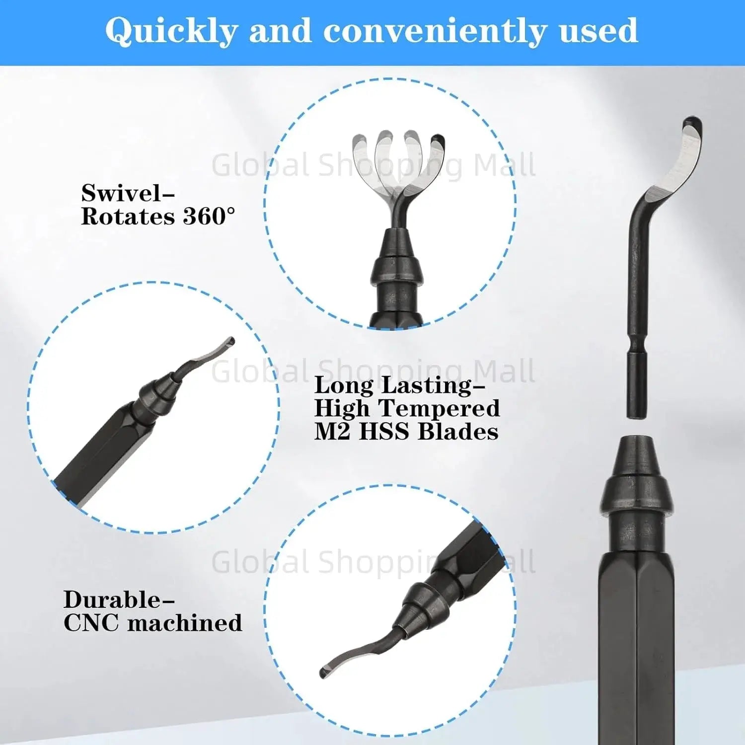 Metal RB1000 Repair Deburring Tool Kit Bit Rotary Deburr Blades Remover Deburring Tool Set for Wood Plastic from PriceLows™