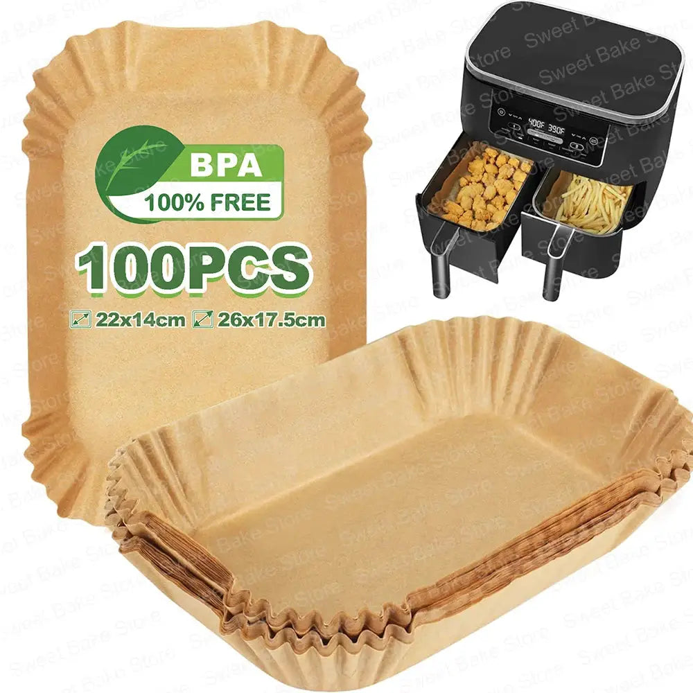 Air Fryer Parchment Liners | 22x14 cm | Ninja DZ201 DZ401 FG551 | Disposable