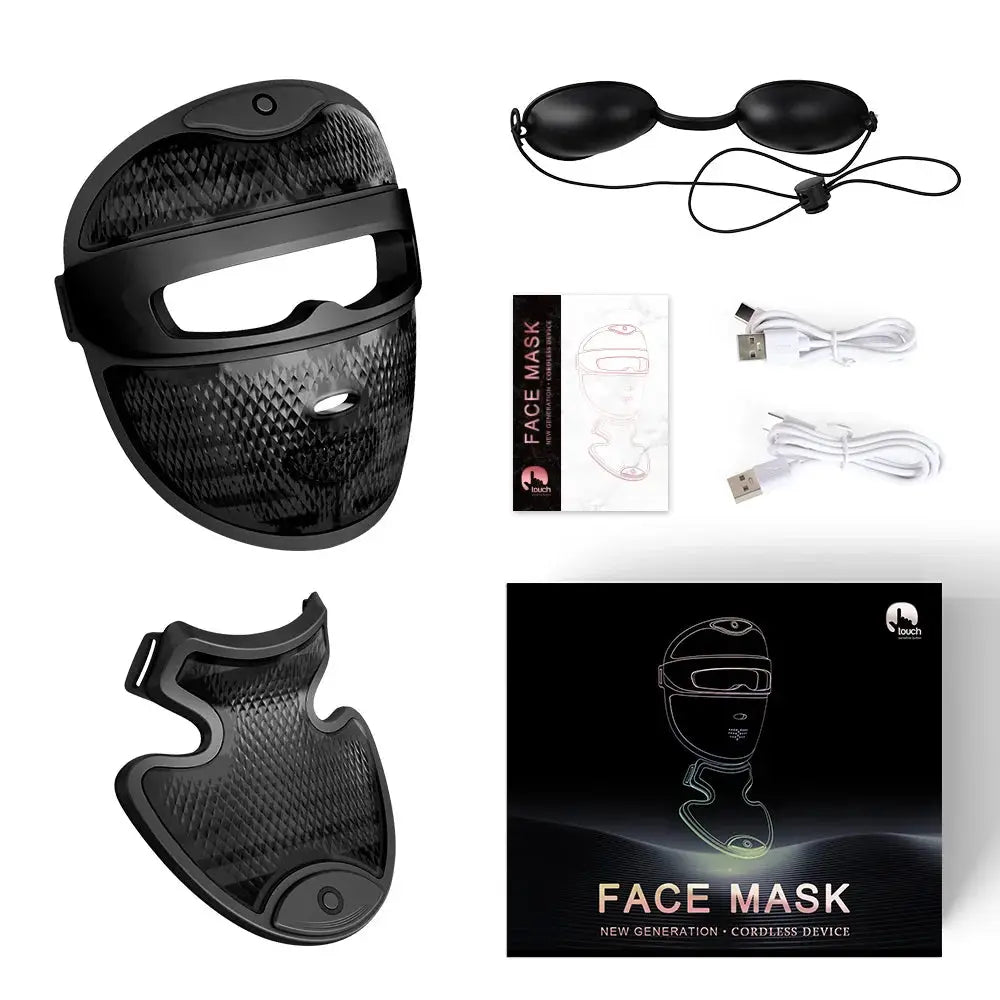 7 Colors Photon Face And Neck LED Mask 3D Facial Beauty Mask Red Light Therapy Skin Care Repair Skin Brightening Wireless Use from PriceLows™