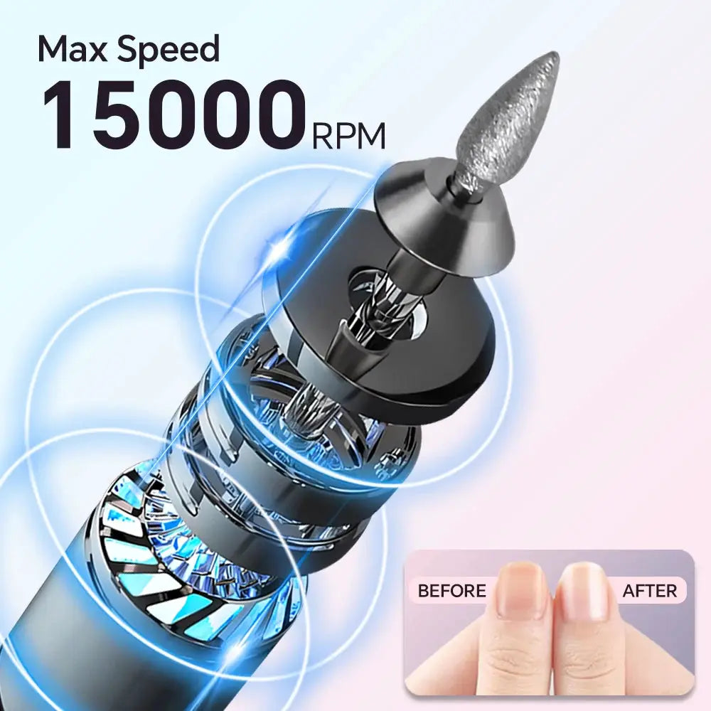 Rechargeable Electric Nail Drill Kit with 3 Modes and LED Display, Manicure Pedicure Polishing Grinding Machine for Gel Removal from PriceLows™