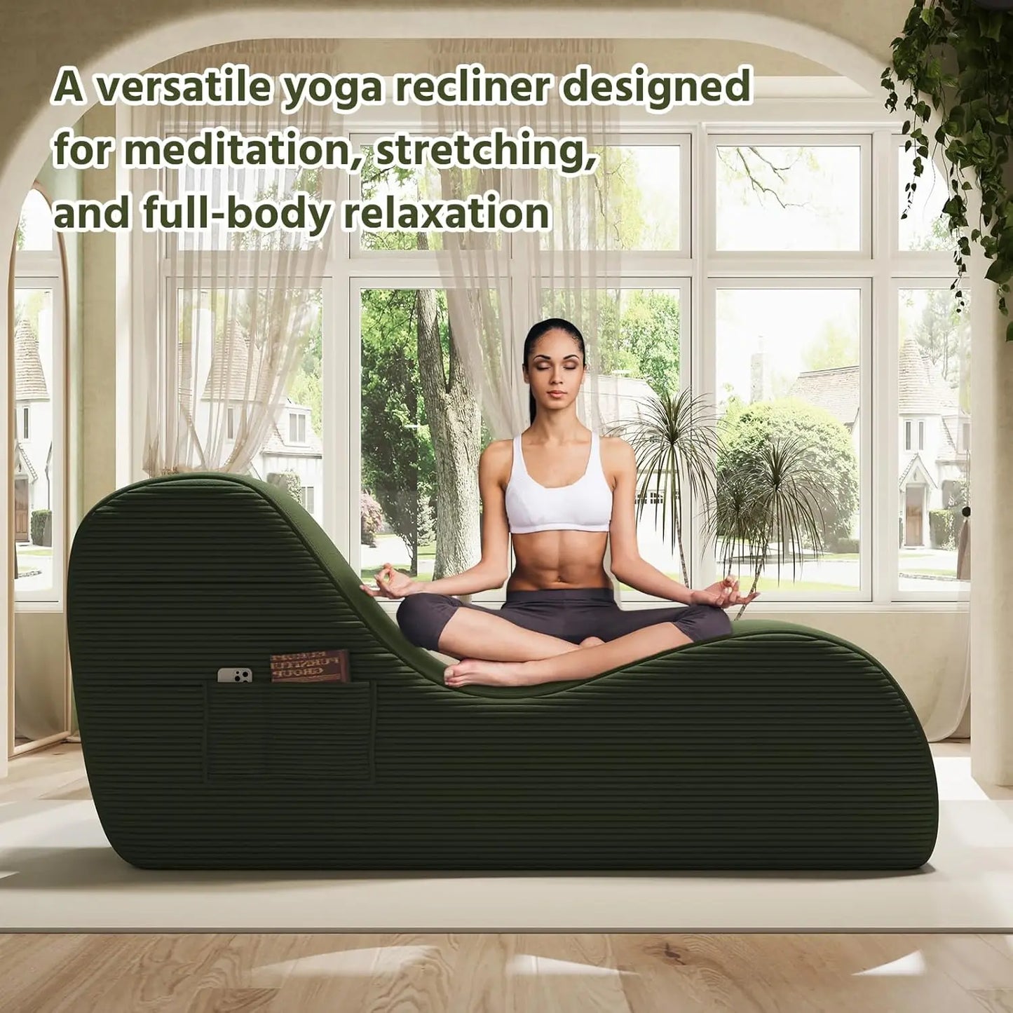 Corduroy Yoga Sofa | All Sponge Filled | Side Pocket | One Size