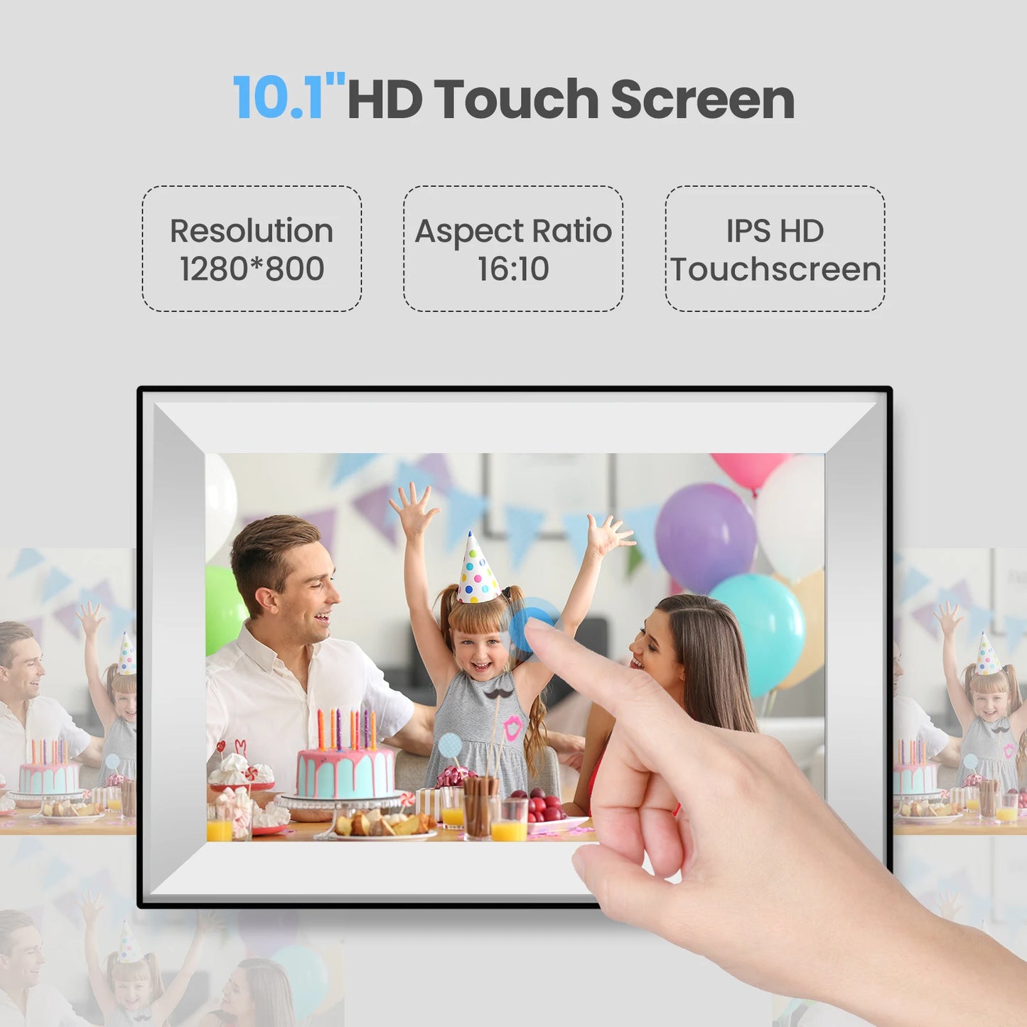 Frameo Digital Picture Frame | 10.1 Inch WiFi | 1280x800 HD IPS | 32GB