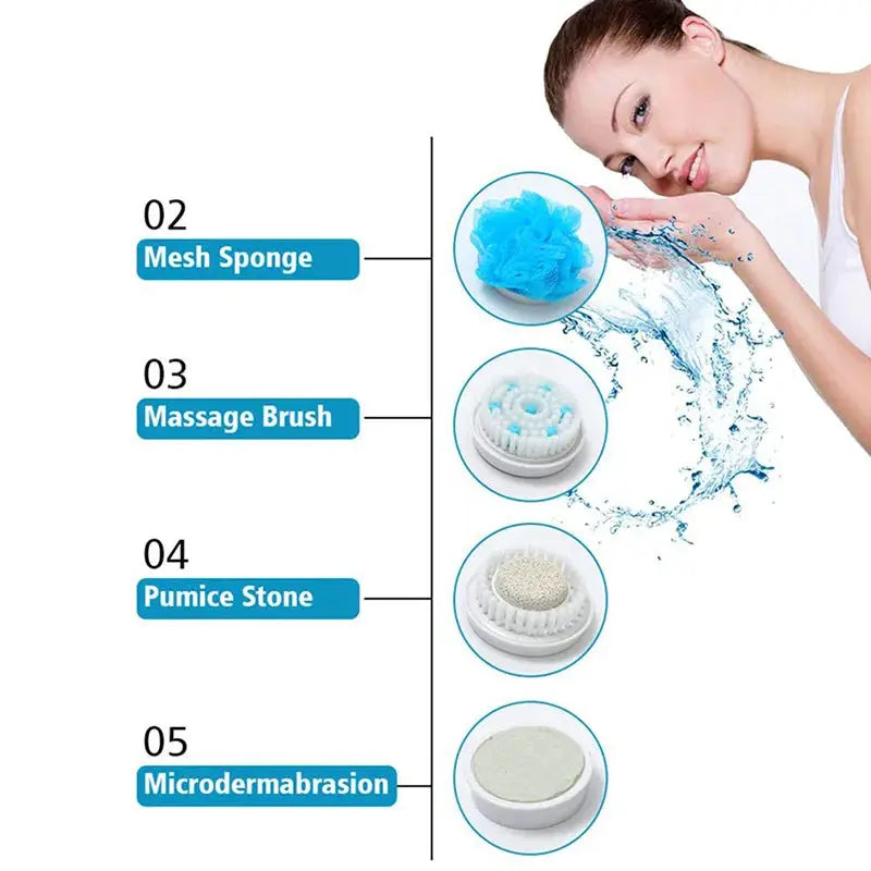 Electric Bath Brush | Silicone Bristles | Rechargeable | 5 In 1