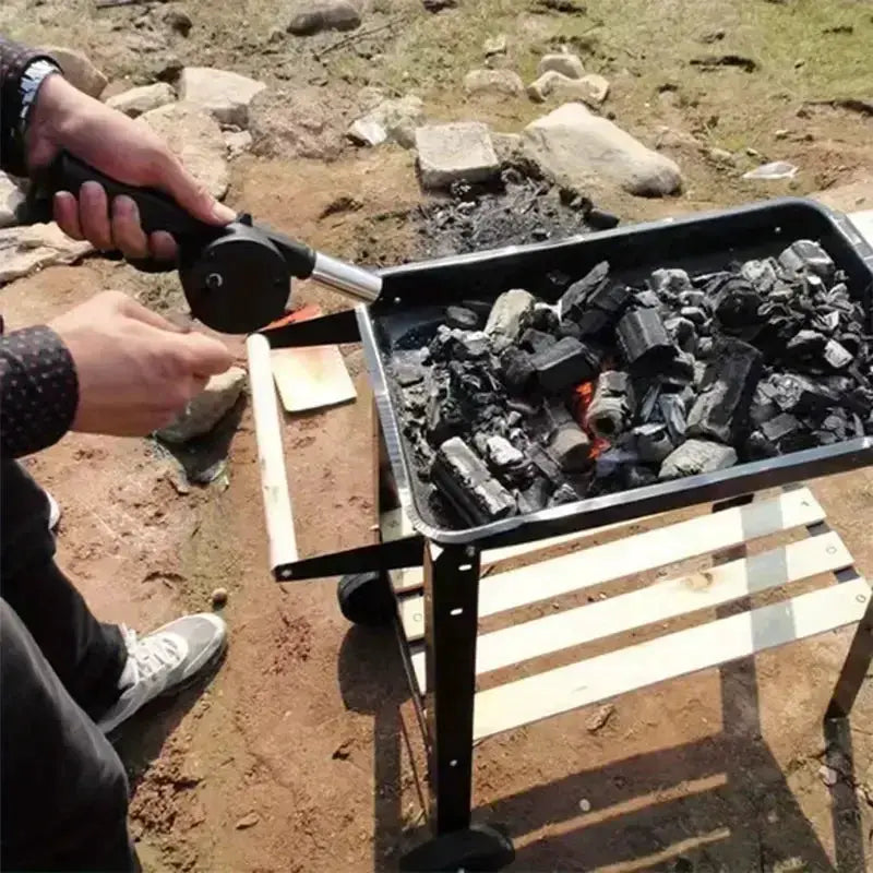 Barbecue Fan | Hand Cranked | Mini Portable | Outdoor Camping