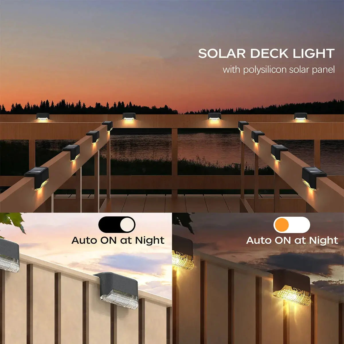 4/12 Pack Deck Lights Solar Powered, Solar Step Lights Outdoor Waterproof Led, Step Lights Solar Powered Used For Deck Stairs from PriceLows™