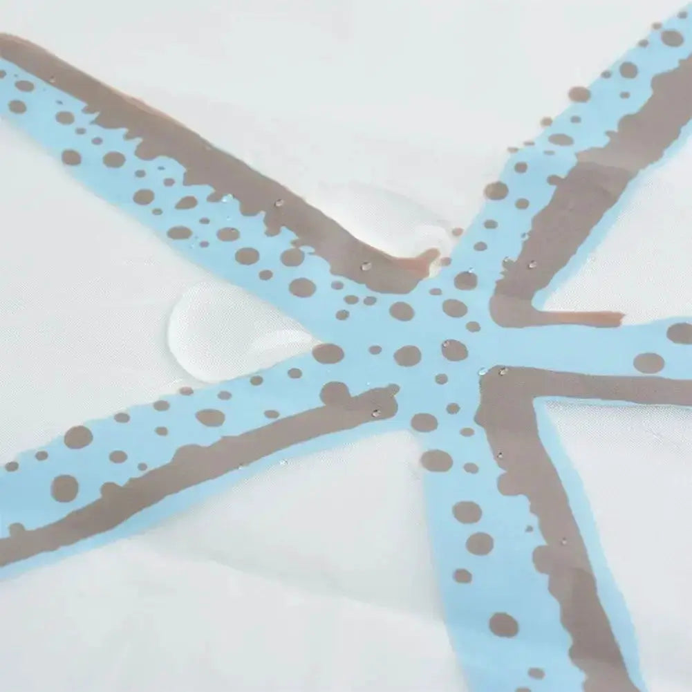 Starfish Seashell Plastic Shower Curtain Liner - Waterproof Bathroom Curtain for Bathtubs, Mildew Resistant Bath Curtain from PriceLows™
