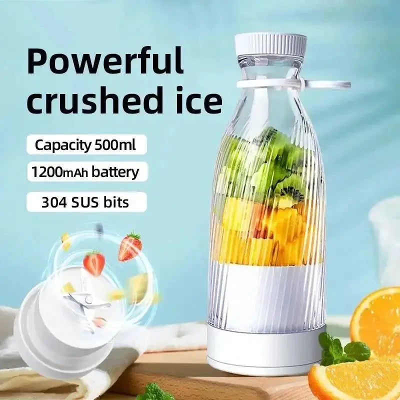 2026New 500ml Rechargeable Portable Juicer, Ice Cream Electric Juicer, Mini Glass Juice Bottle With Stainless Steel Blade from PriceLows™