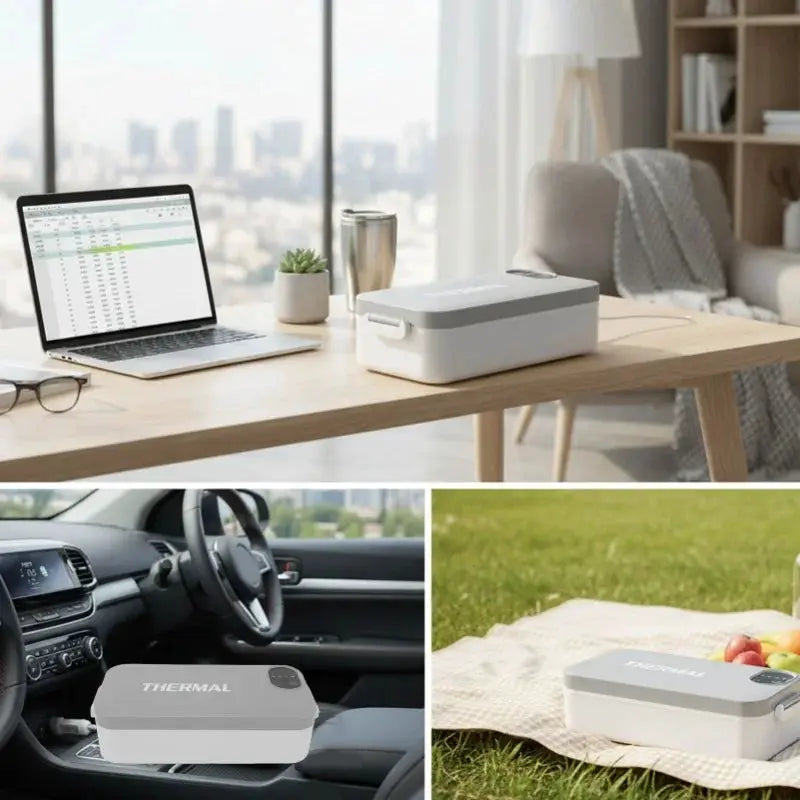 Electric Heated Lunch Box 304 Stainless Steel Portable Food Warmer Digital Display For Office Car Travel from PriceLows™