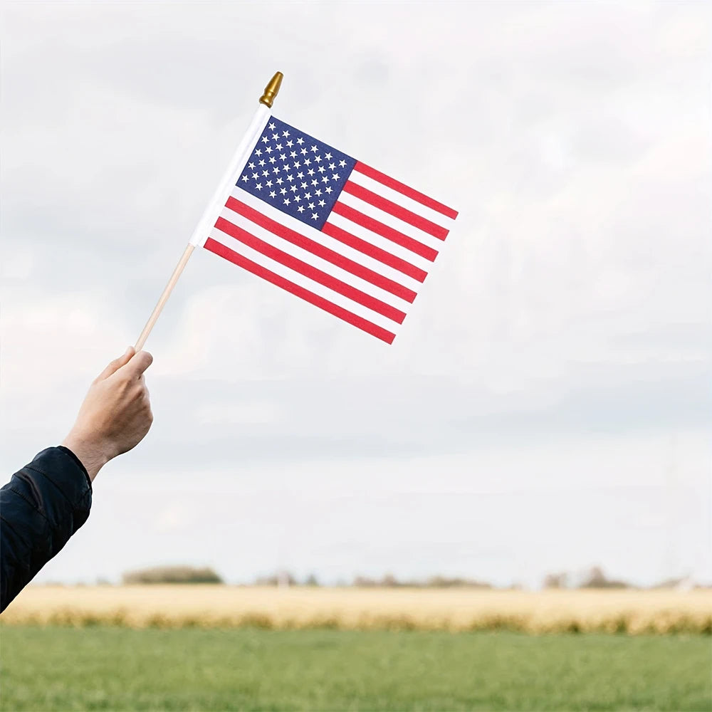 Mini American Flags | 4x6 Inches | 100 Pack | Labor Day Decor