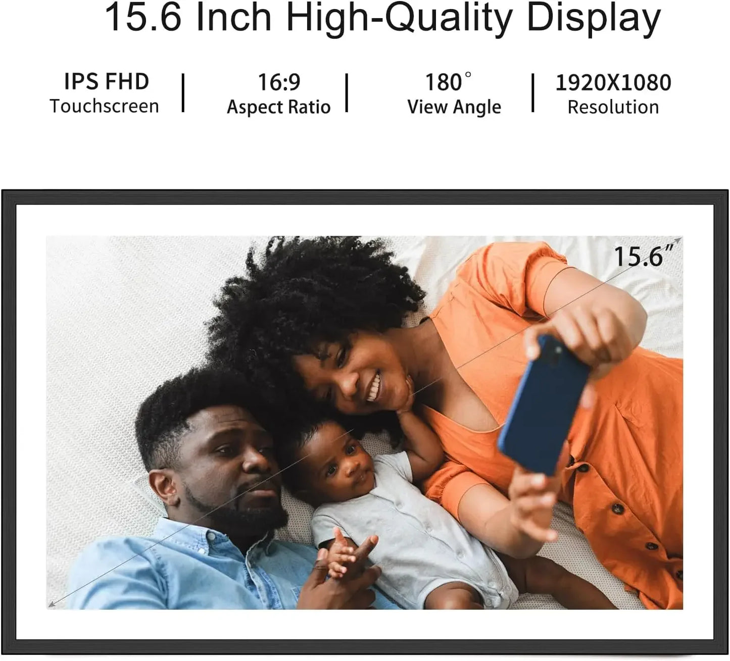 Frameo Digital Photo Frame | 15.6 Inch WiFi | 1920x1080 IPS Touch Screen | 64GB