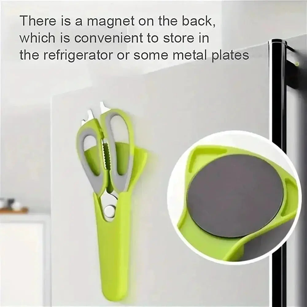 7-in-1 Multifunctional Stainless Steel Kitchen Scissors with Magnetic Holder Heavy Duty Food Scissors for Meat Fish Poultry Vege from PriceLows™