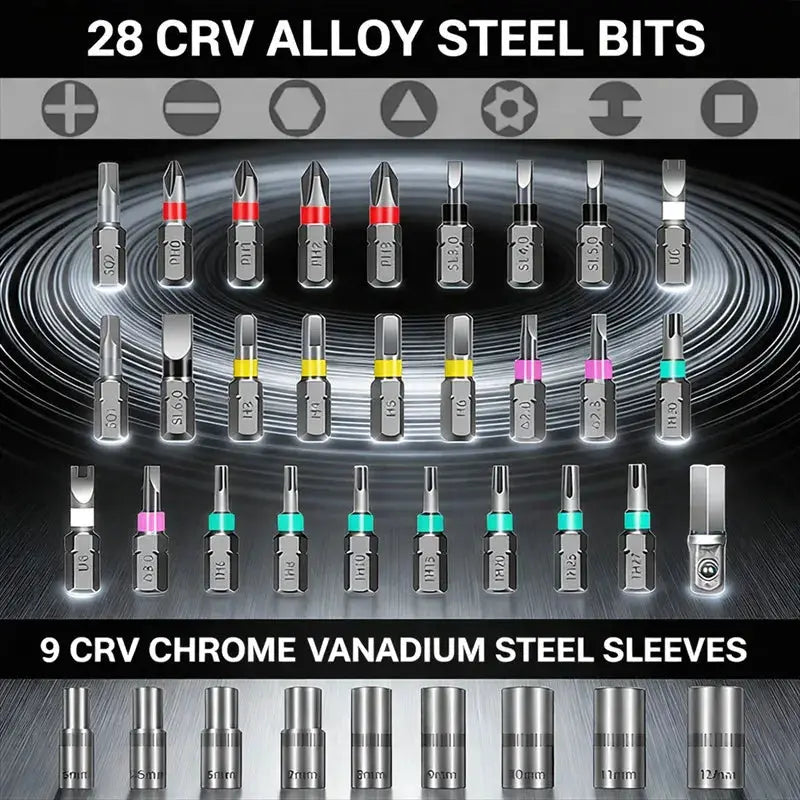 New Ratchet Screwdriver 40 in 1 Set Magnetic Wrench Semi-automatic Multi-purpose Sleeve Toolbox Bicycle Repair Tools Tools Kit from PriceLows™