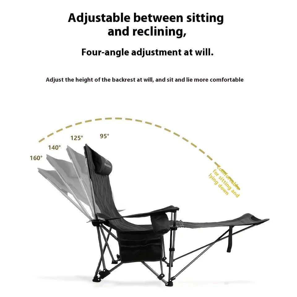 Folding Chair | 600D Oxford Cloth | 4 Adjustable Loungers | One Size