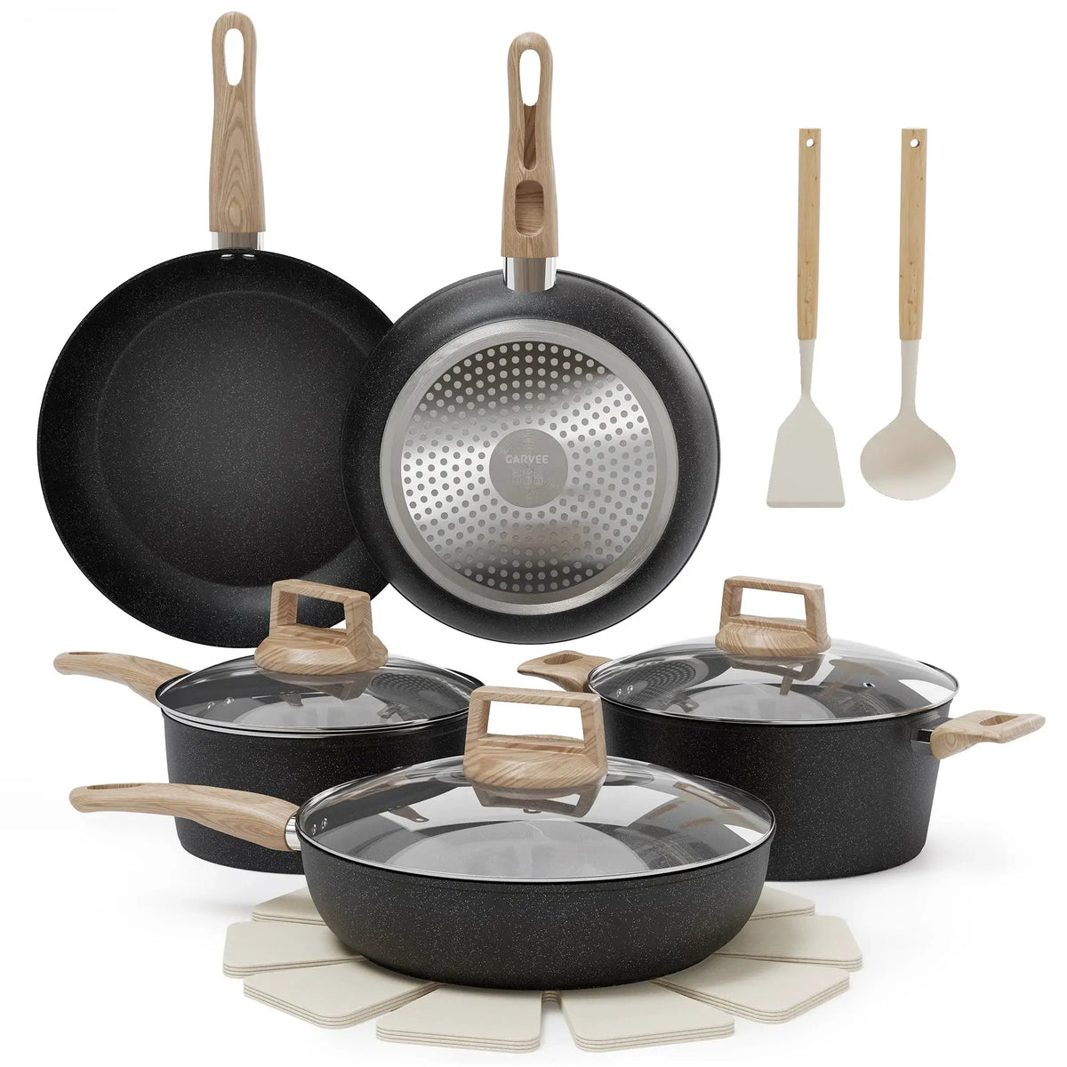 Ceramic Cookware Set | 14 Piece | Induction Ready | Oven Safe