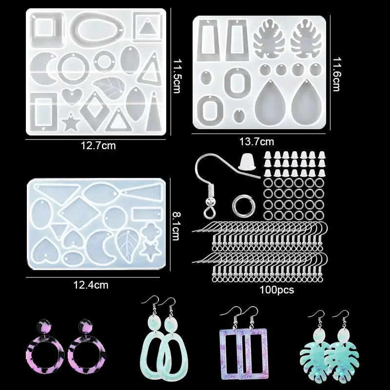 Silicone Resin Jewelry Molds | Mixed Styles | UV Casting Tools | DIY Craft Set