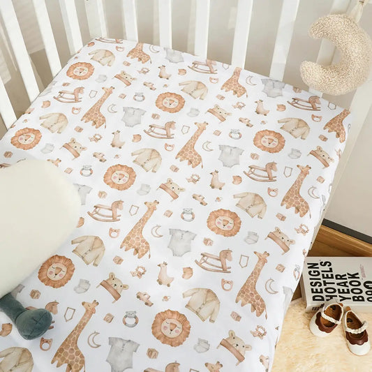 Elinfant 2PCS Cozy Fitted Crib Sheet,Mattress Cover,Newborn Changing Pad Cover,Baby Fitted Bassinet Bed Sheet from PriceLows™