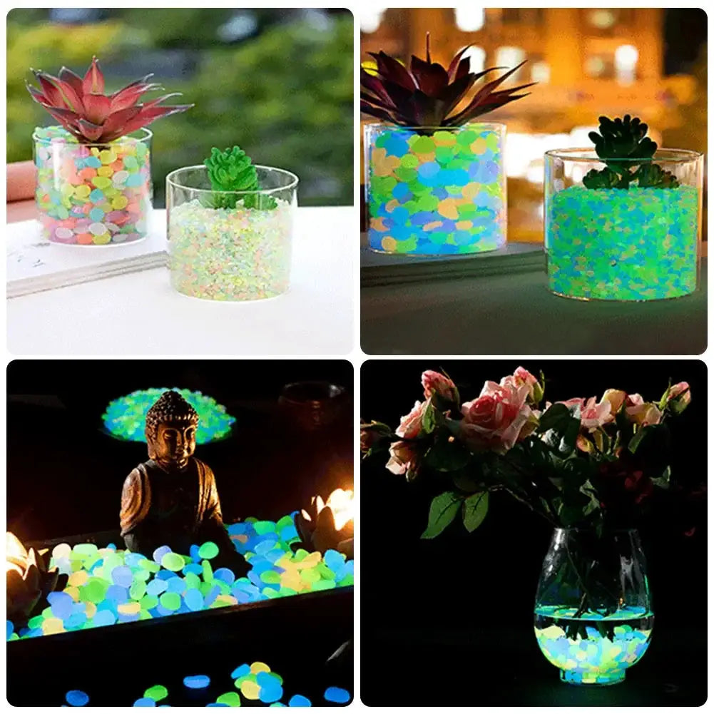 100Pcs Pebbles Glow In The Dark Pebbles Glowing Stones Fish Tank Aquarium Decor Rocks Pebbles for Garden Yard Patio DIY Stones from PriceLows™