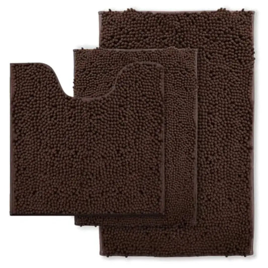 Bath Rug Set 3 Piece Luxury Chenille Extra Soft and Absorbent Shaggy Bathroom Mat Rugs Machine Washable Non-Slip Plush Carpet R from PriceLows™