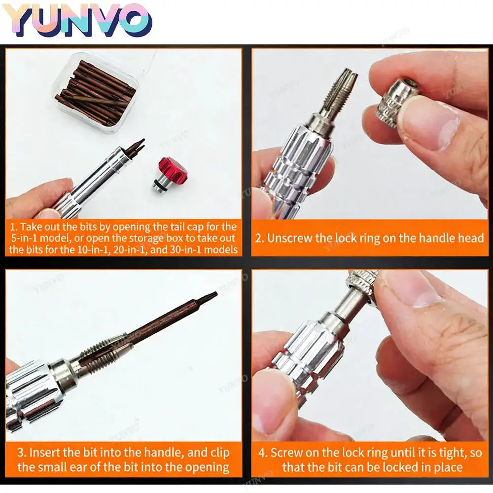 30 in 1 Magnetic Precision Screwdriver Set, S2 Steel Bits, Phone Watch Glasses Repair Tool Kit for iPhone Android from PriceLows™