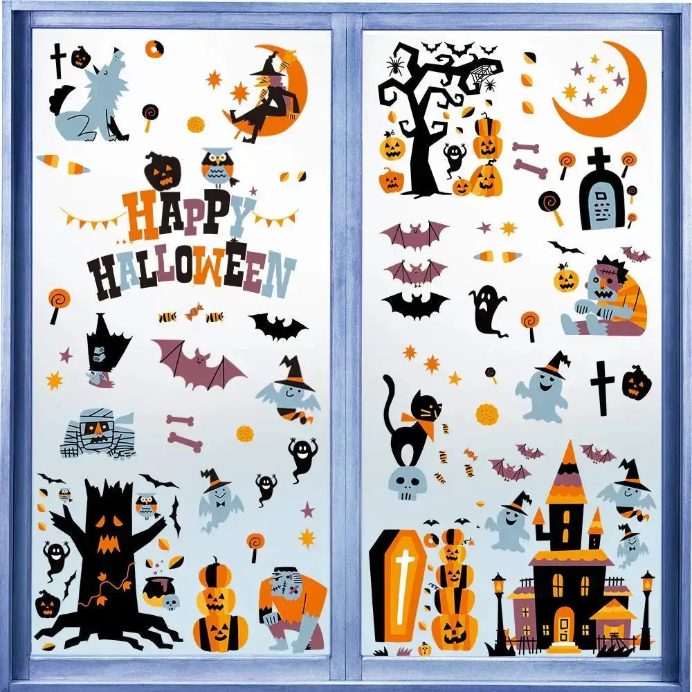 Halloween Window Clings | 10 Sheet Pack | Indoor Outdoor Use
