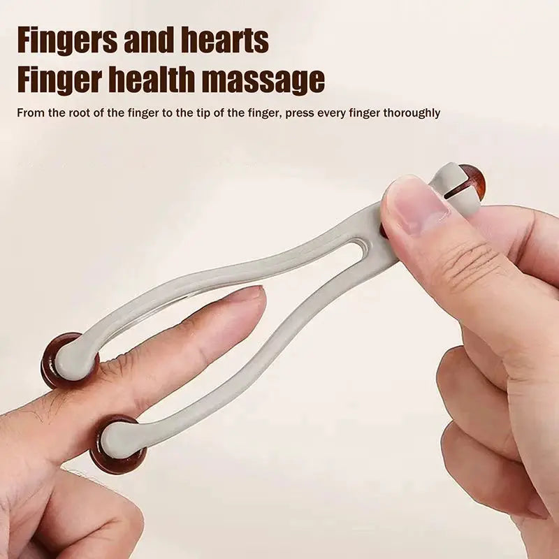 Solid Wood Finger Massager | 360 Degree Roller | Acupressure Stick