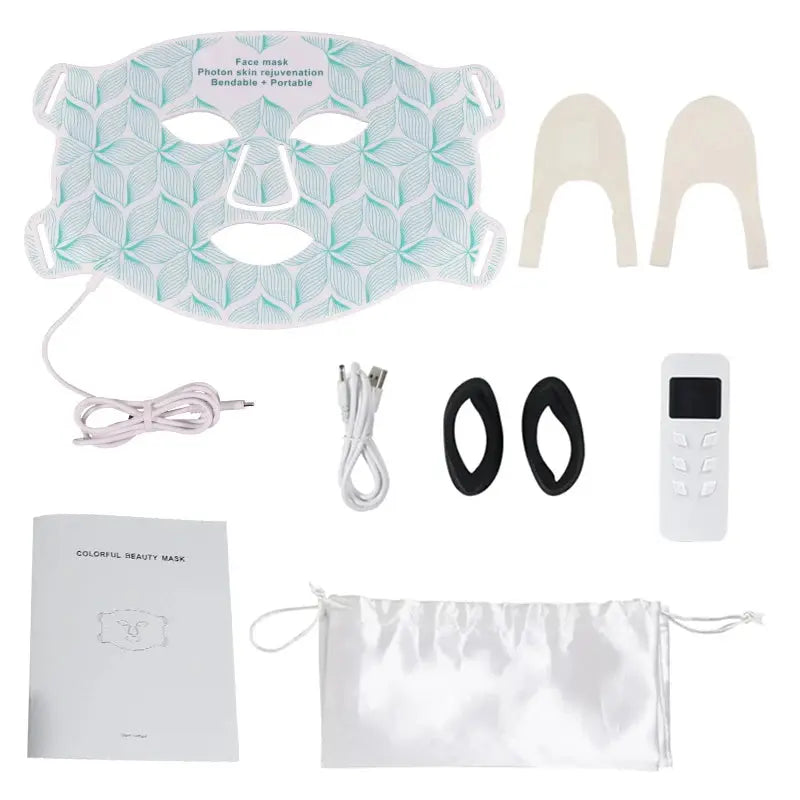 8 Colors Facial LED Mask with Neck Red Light Near Infrared Therapy Beauty Mask Anti Aging Skin Rejuvenation Lifting Tighten from PriceLows™
