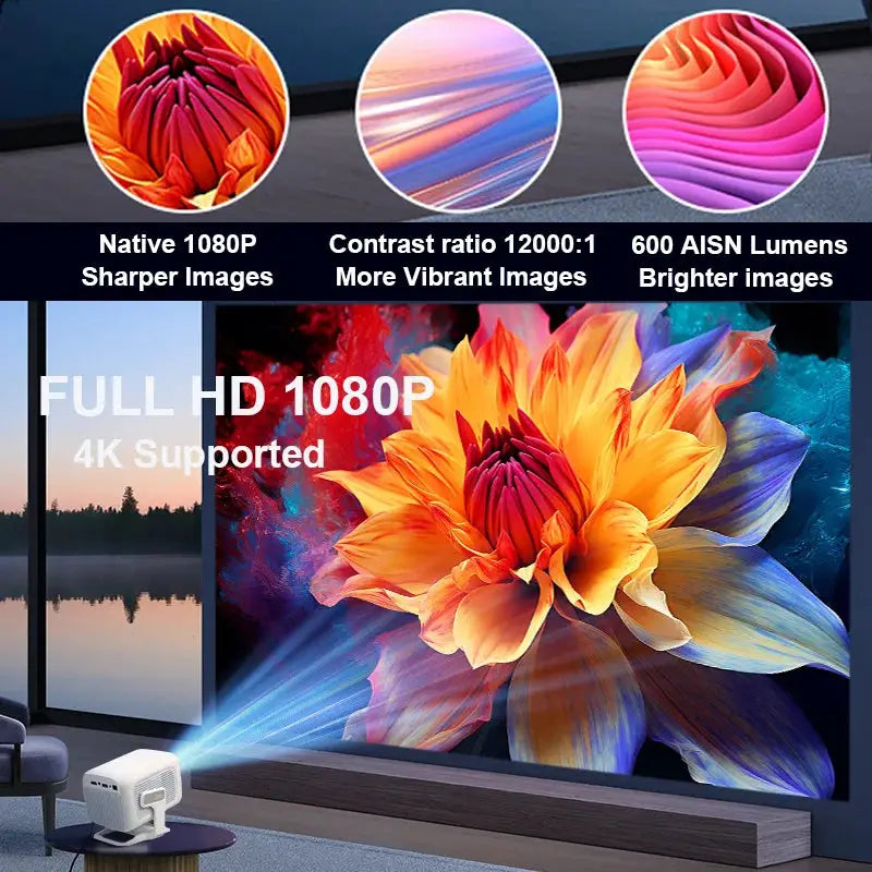 Portable Projector | Auto Focus | Bluetooth | 1080P Display