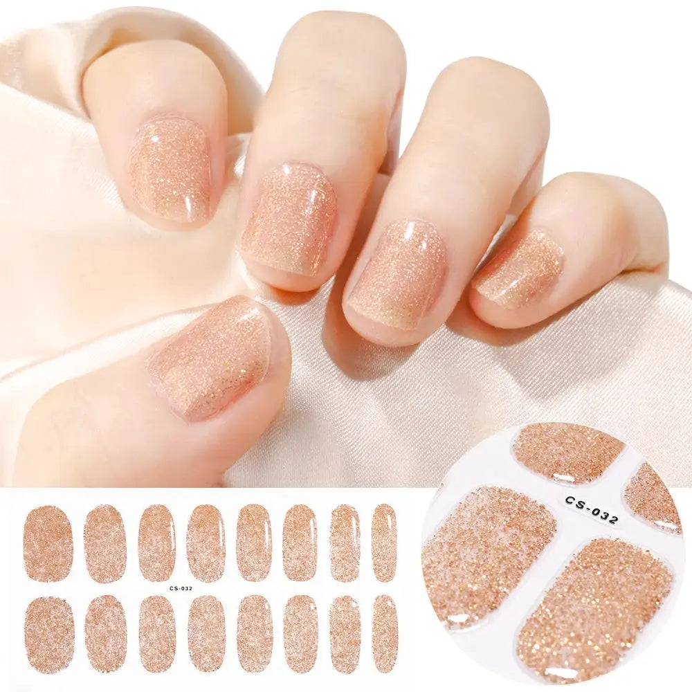 Semi Cured Wraps Fast Gel Nail Sticker Soild Nail Gel Wraps Adhesive Full Cover Gel Nail Decal UV Lamp Cured Manicure Decoration from PriceLows™
