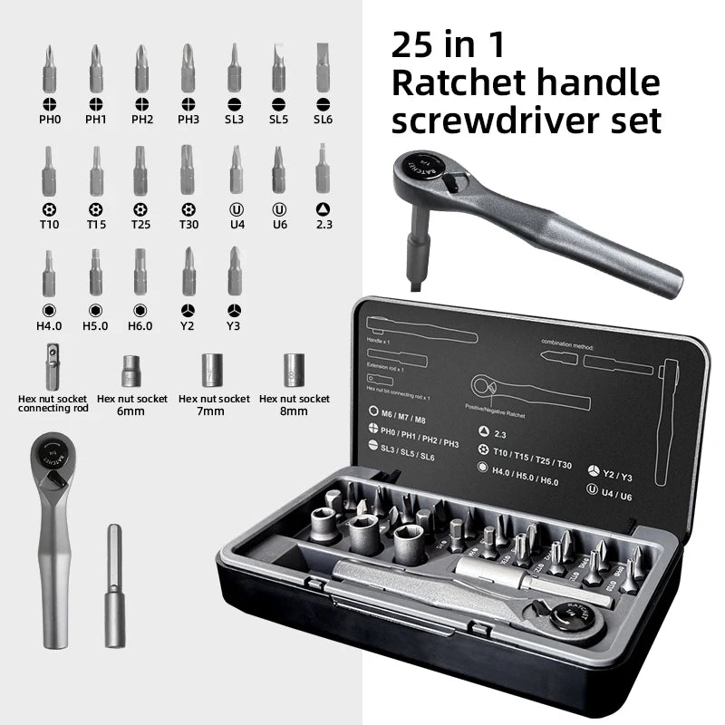 Galacok 40 in 1 Magnetic Ratchet Screwdriver Set, Multi-functional Wrench Set with 180° Adjustable Handle S2 Bits and Socket Set from PriceLows™
