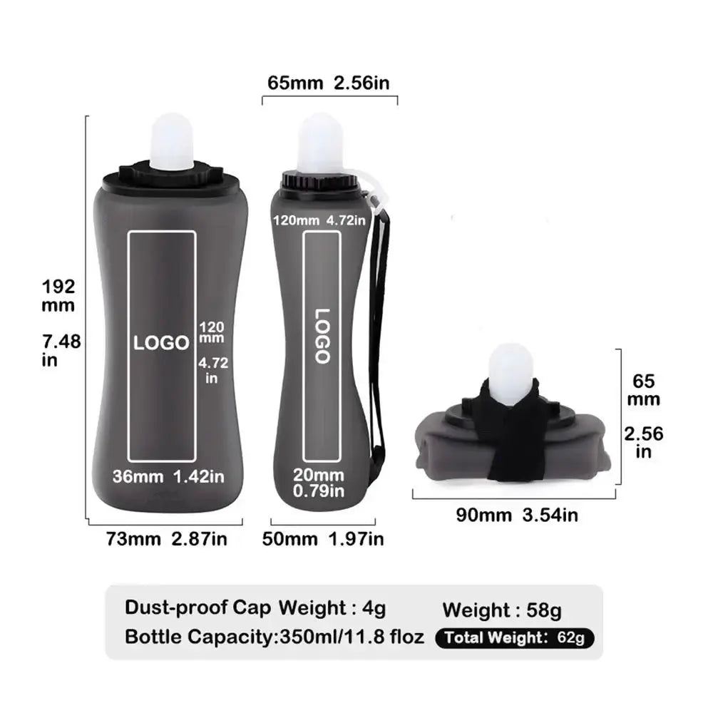 Lightweight Foldable Water Bottle Food Grade Silicone 350ml Capacity Collapsible Sport Bottle Heat Resistant Leak Proof from PriceLows™