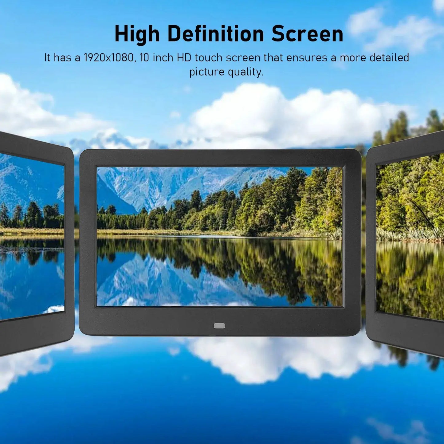 Digital Photo Frame Stereo Speaker Multifunctional 10 Inch Digital Photo Frame 1920x1080 Wall Mountable for Video from PriceLows™