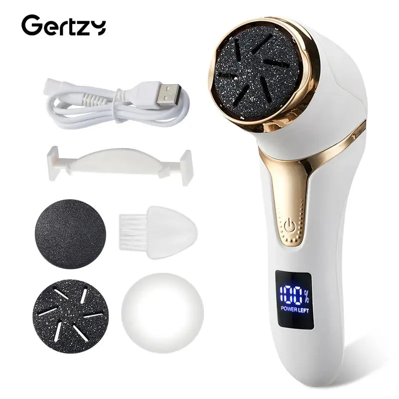 Rechargeable three head electric scab remover with chip removal vacuum cleaner, portable foot repair kit, LED display screen from PriceLows™