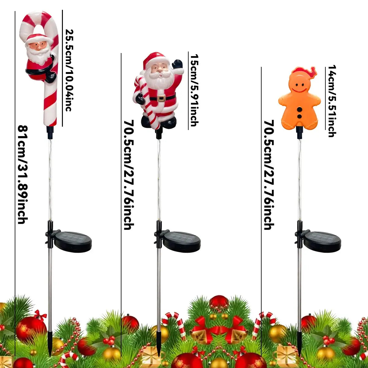 Solar Christmas Garden Stake Lights | 8 Lighting Modes | Holiday Decor