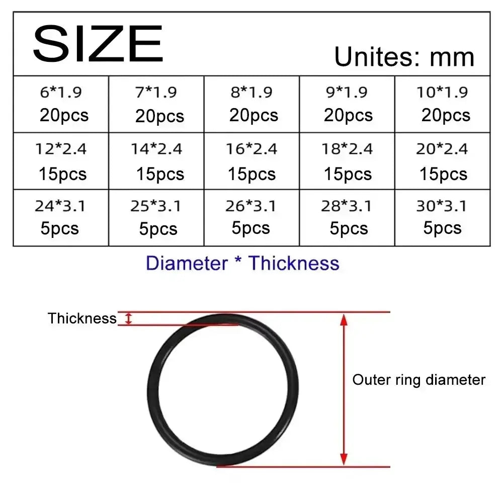 Nitrile Rubber Round Gasket Sealing O Ring Set Elastic Oil Resist Washer Gaskets Seals for Faucet Professional Plumbing Repair from PriceLows™
