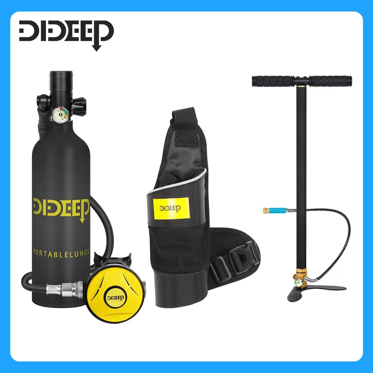 Mini Scuba Tank Set | 1 Liter Capacity | 3000 PSI | 3 Piece Set