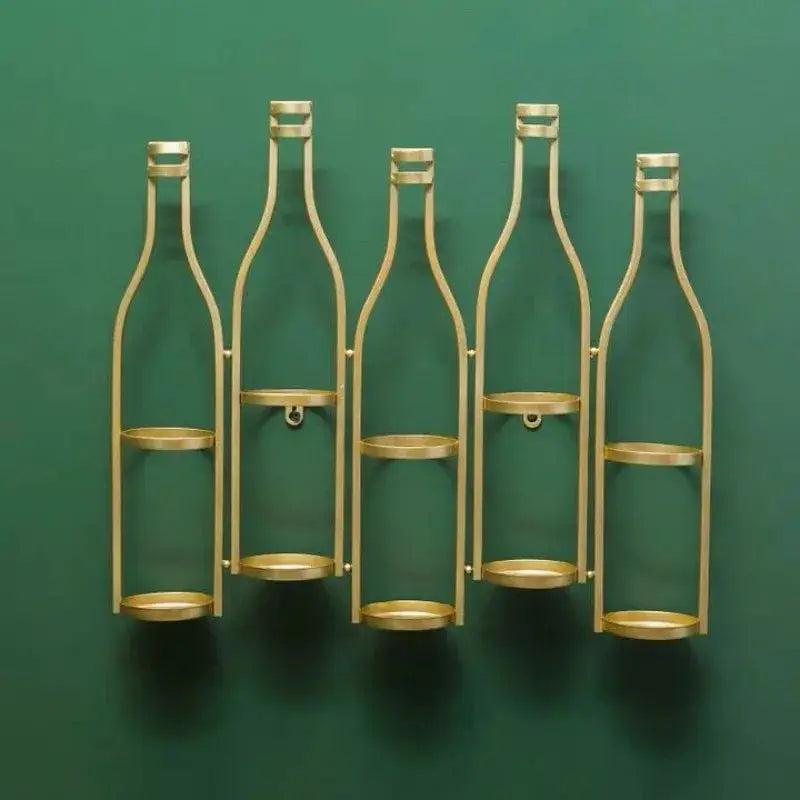 Iron Retro Bar Wine Rack Wall Mounted 5 Bottles Kitchen Wine Bottle Holder Living Room Modern Organizer Holders Bottle Racks from PriceLows™