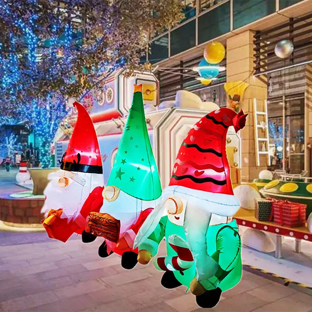 Christmas Inflatables | Built In Led Lights | Three Elf Design | 2.1M High