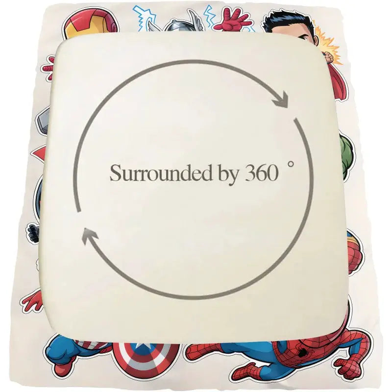 3Pcs Chibi Marvel Fitted Sheet Set with Pillowcases, Soft Deep Pocket Cartoon Print Mattress Cover for Kids Boys Girls Bedroom from PriceLows™